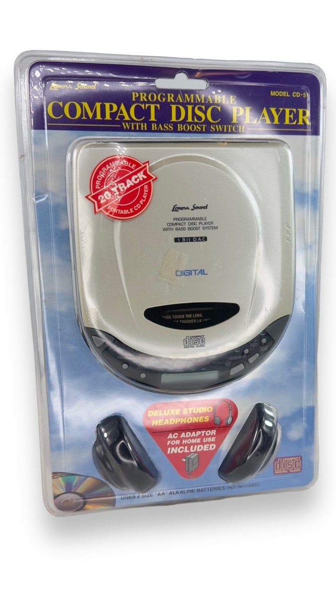 Vintage Programmable Lenoxx Sound Portable CD Player CD-51 Bass