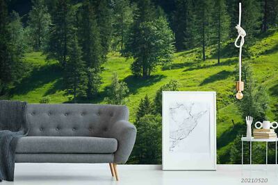 3D Green Forest Landscape Self-adhesive Removable Wallpaper Murals Wall ...