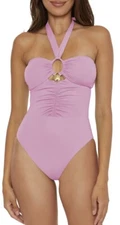 Soluna Standard Shell Wee Multi-Way Maillot One Piece Swimsuit Size S Lavender