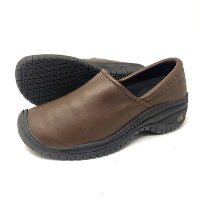 KEEN Utility PTC Serv Clog Womens Sz 6.5 M Brown Leather Slip-Resistant Loafer