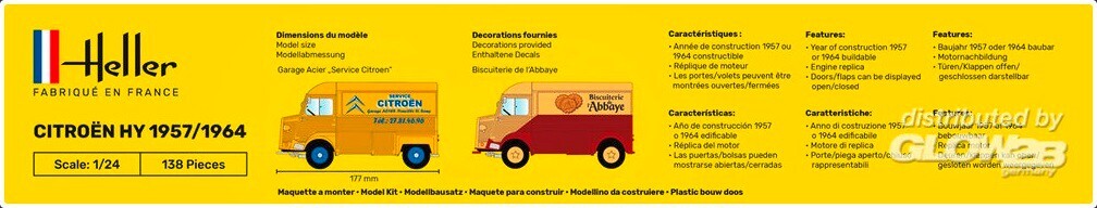 Modello Citroën Type H 1/24 Kit Modellismo Heller 56744 Furgoncino foto 2