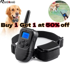 Pet Dog Shock Training Collar Rechargeable Remote Control Waterproof 330 Yard US