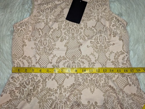 APT 9 Lace LAYERED Peplum Top Shirt Orange Chiffon PAISLEY Women's Size Large - Picture 13 of 13