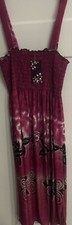 NWT Womens Sz M Pretty Sundress W/Straps. Purple, Pink White W Floral Design