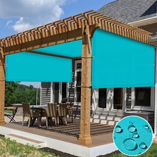 Pergola Shade Cover Waterproof Replacement Canopy Cover Awning w/ Rods Turquoise