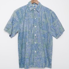 Vintage Sears Mens Store Button Up Shirt Size Medium Abstract Aztec Made in USA