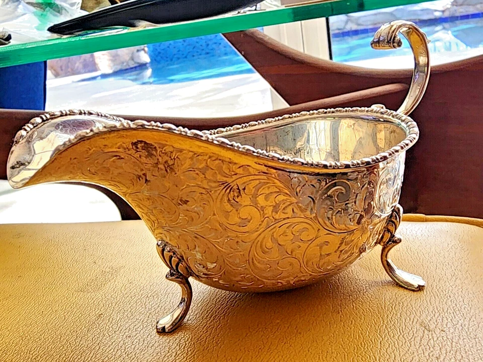 BARCO MOLHO PRATA ESTERLINA MAPPIN & WEBB LTD ANTIGO LONDRES SHEFFIELD - Imagem 2 de 4