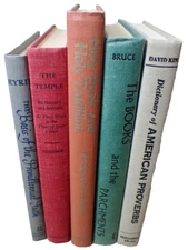 (5) Vtg HC Books Theological & Religious Studies Bible Scripture Temple Proverbs