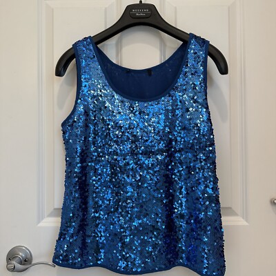 Max Mara Weekend Label-cut Top with Sequins Size: US4/6 Medium Spring/Summer