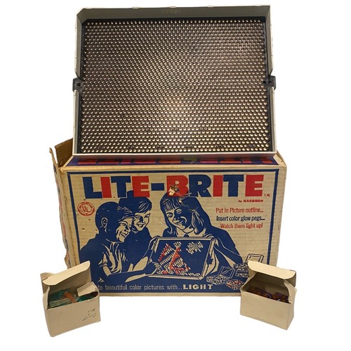 1967 LITE BRITE LIGHT BRIGHT Color Pegs HASBRO Original Box WORKS VINTAGE #5455