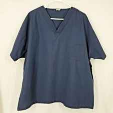 Pinnacle Health Scrub Top V-Neck Navy Blue Short Sleeve Women's XL