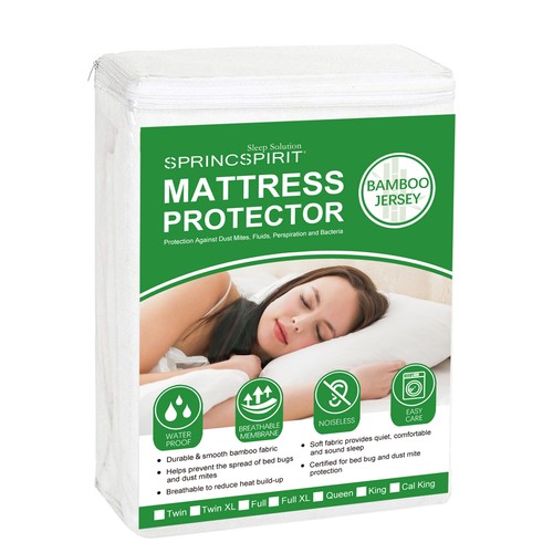 Waterproof Bamboo Knit Fabric Mattress Protector Ultra Soft Mattress Pad Cover - Picture 9 of 9