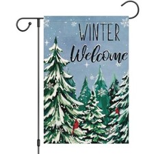 Welcome Garden Flag Christmas Tree Garden Flags 12x18 Inch 12" 18" Winter
