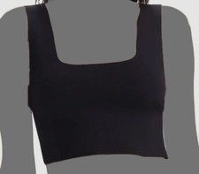 98 Commando Women's Black Square Neck Neoprene Bralette Size L