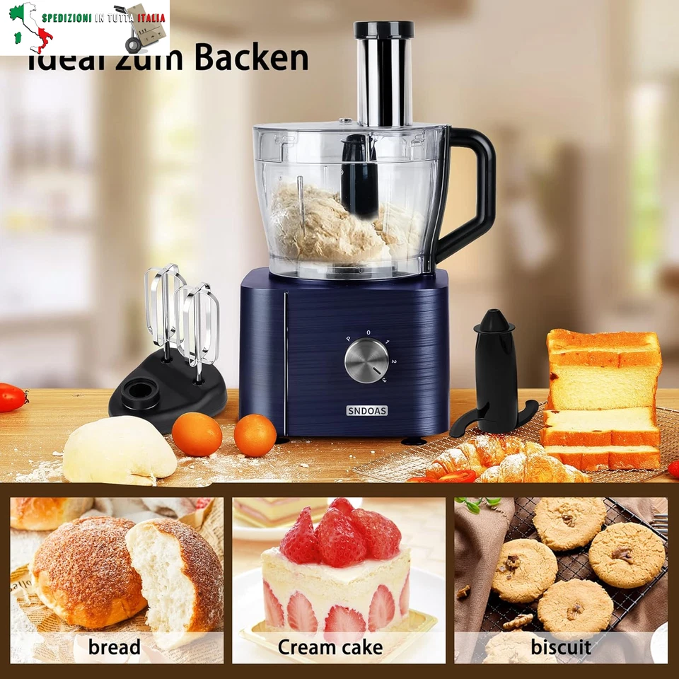 Robot da Cucina Multifunzione, 1100 W Frullatore Tritatutto Multifunzione, Cioto - Immagine 3 di 4