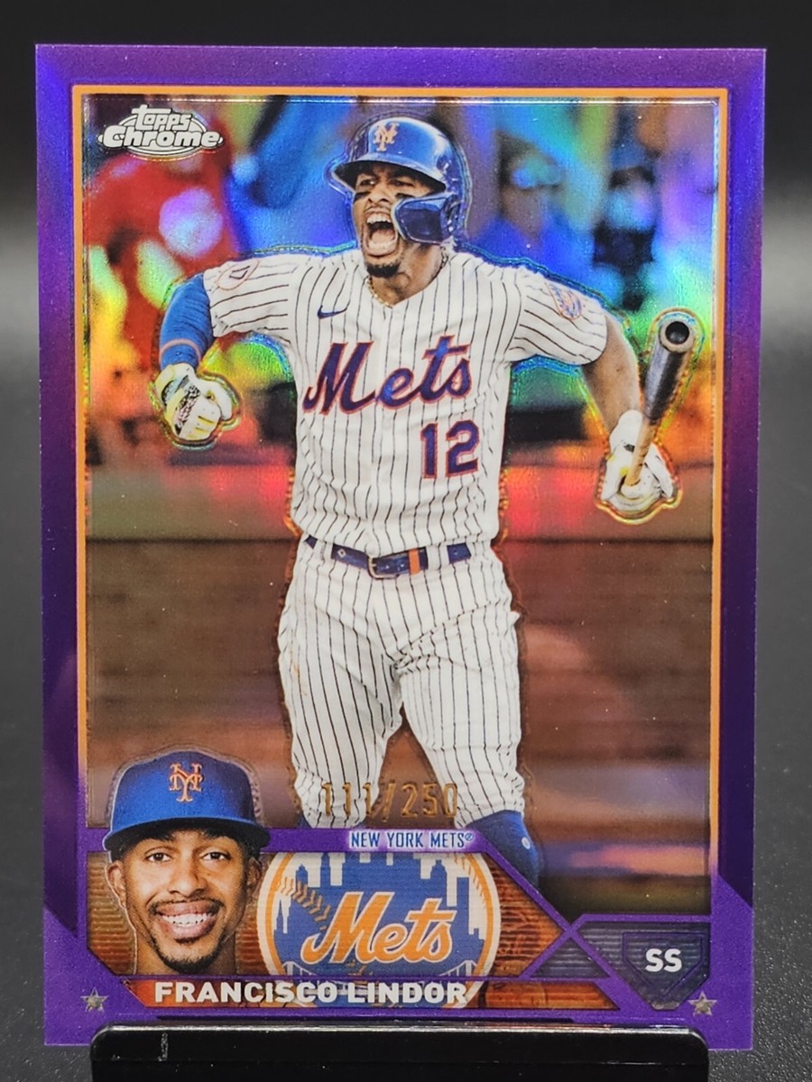 Francisco Lindor Purple /250 2023 Topps Chrome Baseball Card New