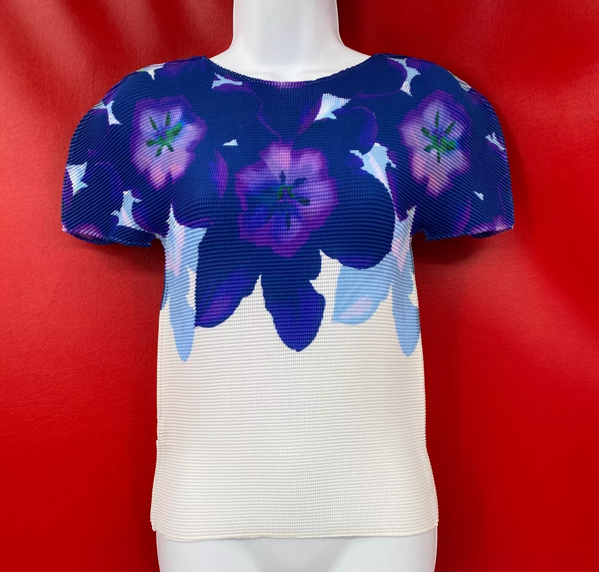 Me Issey Miyake Top All Pleats Bright Flowers Free Size Gorgeous Top