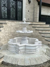 BEAUTIFUL FRENCH STYLE MARBLE 2 TIER ESTATE GARDEN FOUNTAIN - FGF12