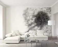 3D Grey Dandelion G719 Wallpaper Wall Murals Removable Self-adhesive Honey