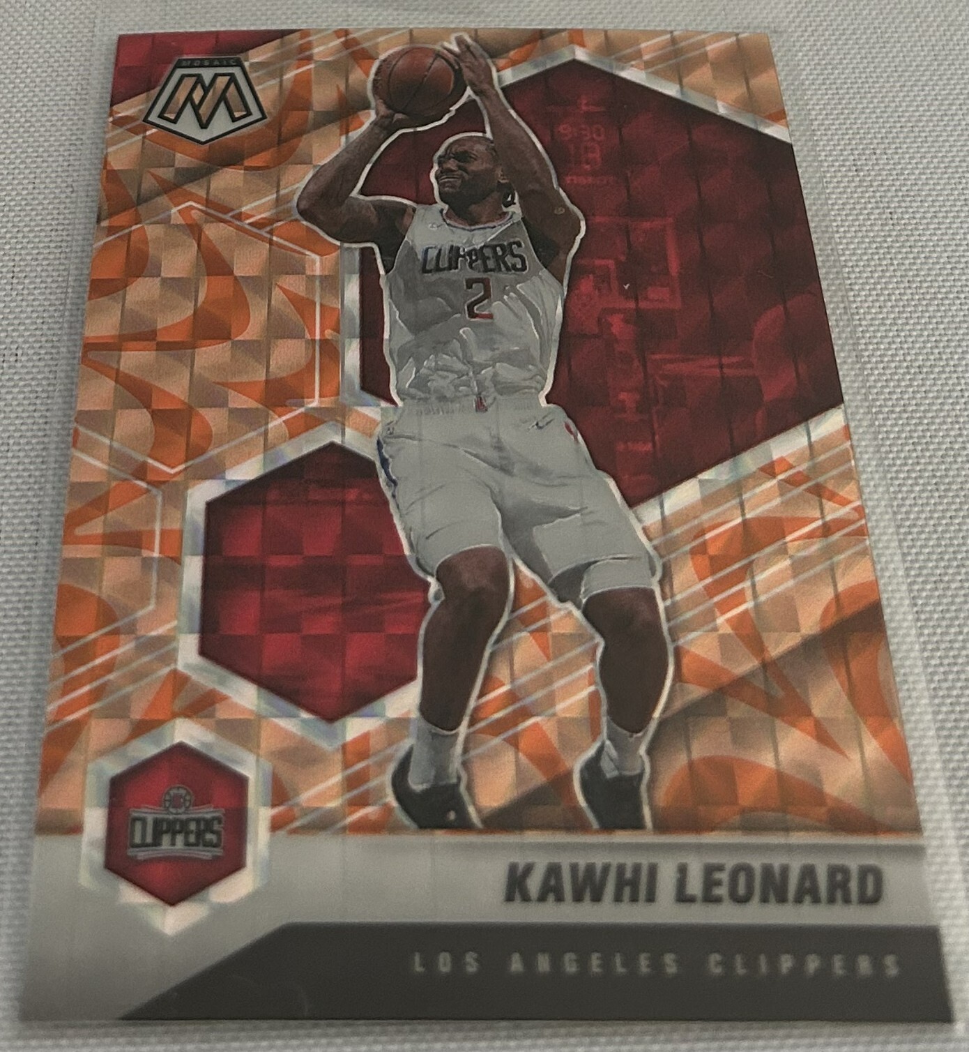 2020-21 Mosaic Basketball Kawhi Leonard Los Angeles Clippers Reactive Orange 144