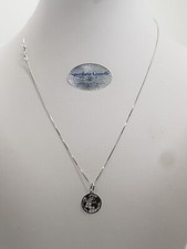 COLLANA DA DONNA CON CIONDOLO MAPPAMONDO IN ORO BIANCO 18KT  1,9 GR. (4122)