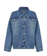 Kangol Oversized Denim Jacket Ladies Blue Wash Uk Size 10 Bnwt