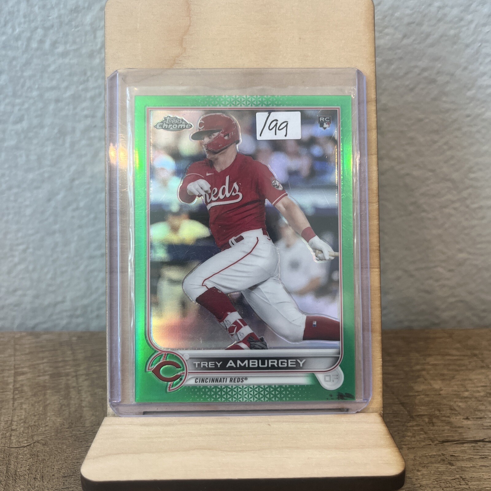 2022 Topps Chrome Green Refractor /99 Trey Amburgey #61 Rookie Cincinnati Reds