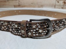 Skórzany pasek z metalowymi ćwiekami długość 37 cali/95cm