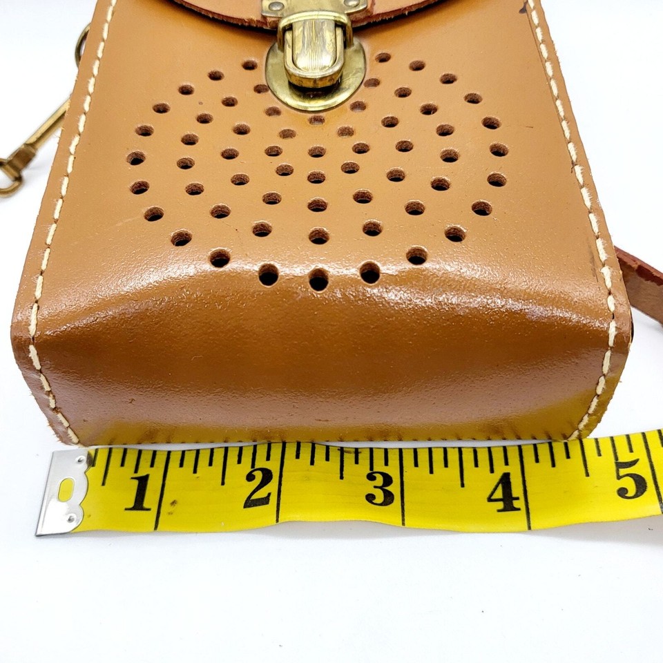Vintage 1950s Zenith Brown Leather Carrying Case For 500 Deluxe