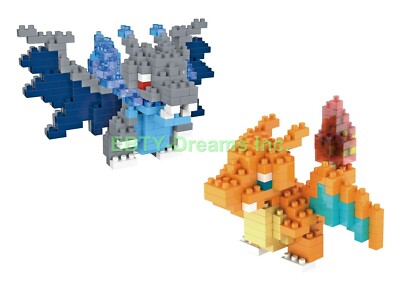 Charizard Using Blocks Set of 2 Charizard X, Charizard Educational DIY Model Mini Building ...