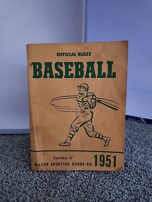 Offical Rules Baseball 1951 Book, Wilson Sporting Goods Co