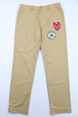 Robe di Kappa Twill Pants Beige Sz 30 33x31.5 Straight Patch Varsity Club  NWT