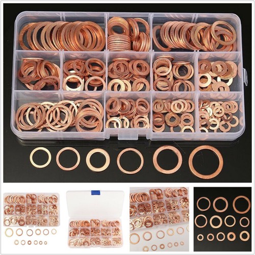 280x Car Drain Bolt Crush Washers Copper Oil Plug Gasket Seal Rings Assorted Set - Picture 2 of 9