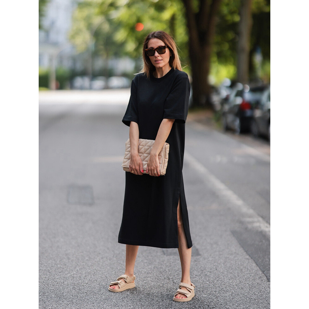 FILA T shirt donna THE ROW cotone sciolto primavera estate girocollo manica corta abito