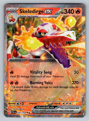 NM Pokemon Paldea Evolved Skeledirge EX Double Rare 037 #037/193
