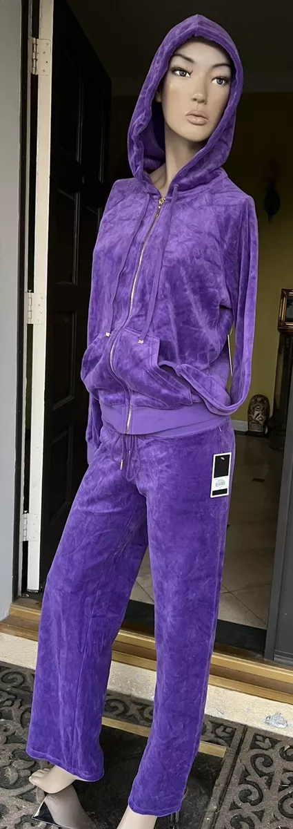 New Vintage 2YK Juicy Couture Tracksuit Hoodie Pants Velour Bright Violet S