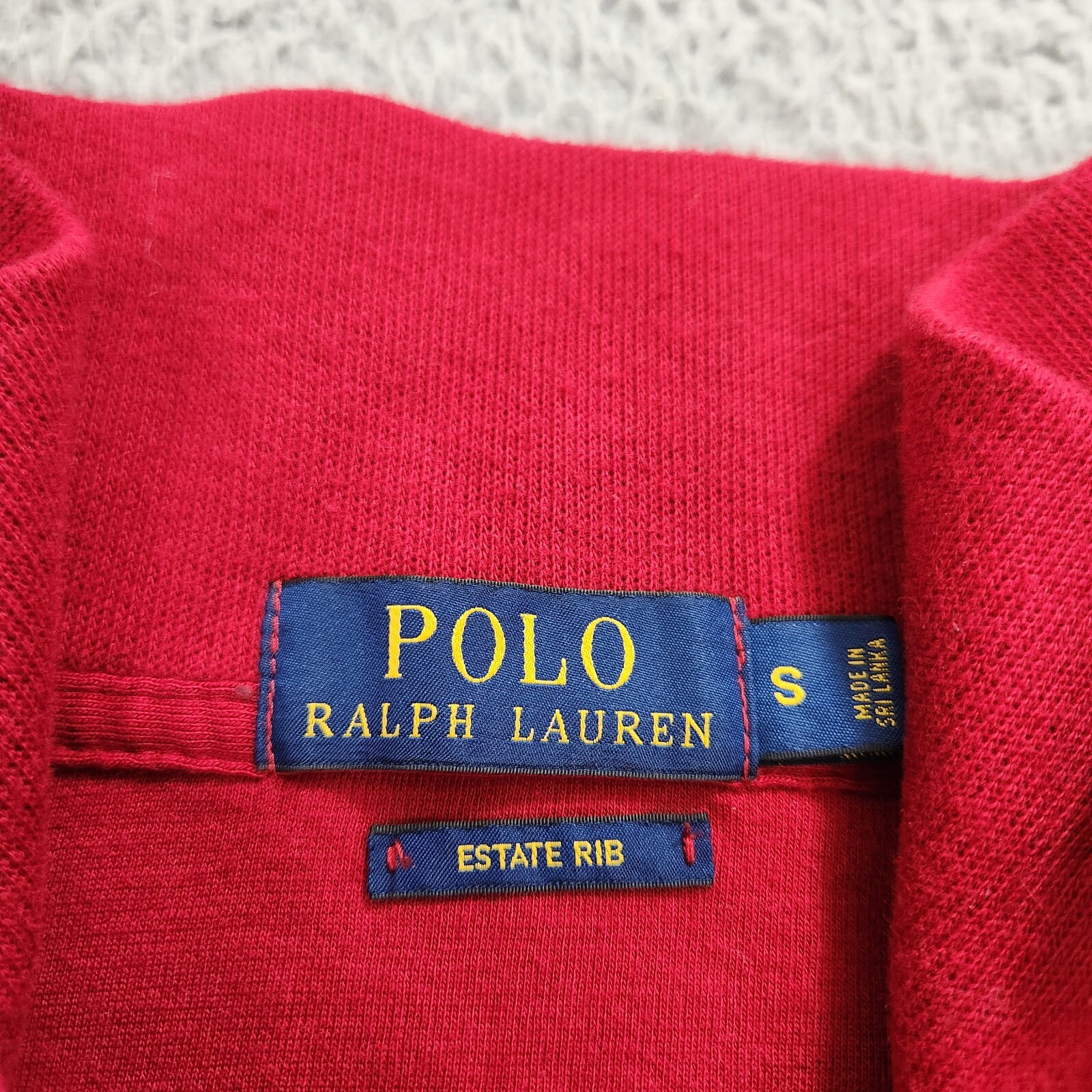 Polo Ralph Lauren felpa uomo piccola rossa estate costina quarto zip carne pony
