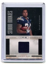 2010 Studio Rookies #21 Ryan Matthews Chargers Autographed Card jh7