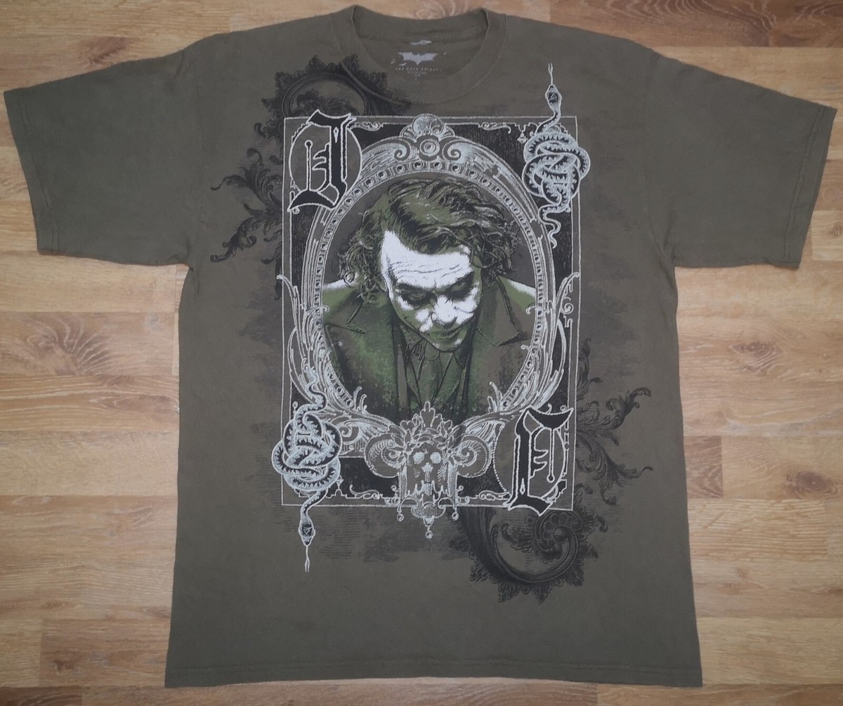 True Vintage OG y2k The Dark Knight Film Joker Heath Ledger Batman Promo T  Shirt