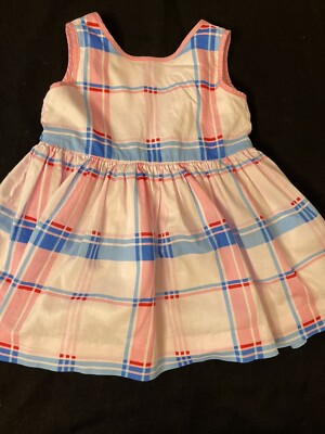 Jacadi (Paris) EUC Pink/Blue Plaid Woven Cotton Fully Lined Dress-6 Mos |  eBay