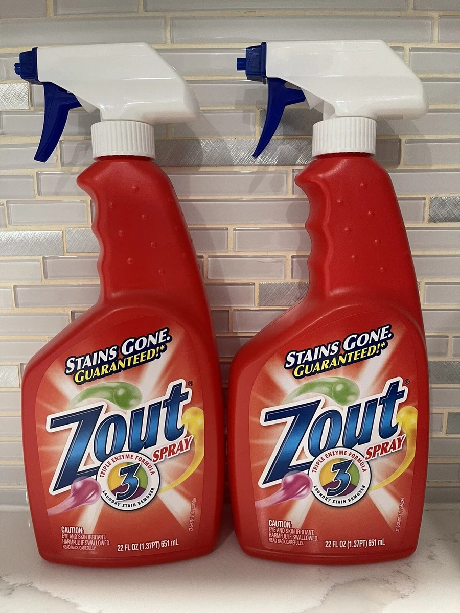 Zout Laundry Stain Remover Spray Triple Enzyme 22 ounce Lot of 2 Brand New