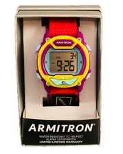 New Armitron Multicolored Yellow Purple Sport Unisex Digital Watch 45/7041PLGTC