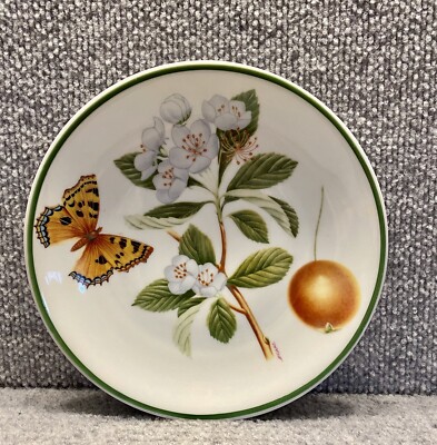 Ancap Sona-Verona Italy Lavorato a Mano White Flower Plates 8 Inch Dessert Salad