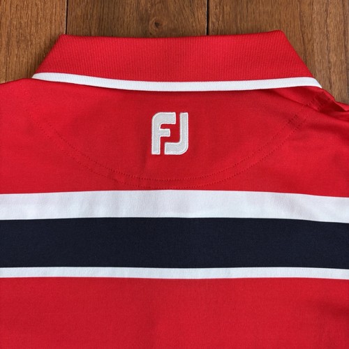 Junior Boys FootJoy Polo Shirt Red Black "Sequoyah National" Golf sz L - Picture 9 of 10