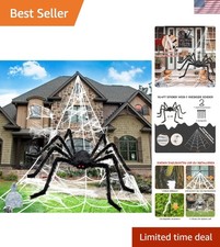 Versatile 200'' Spider Web with 1 Giant Spider Perfect for Halloween Parties