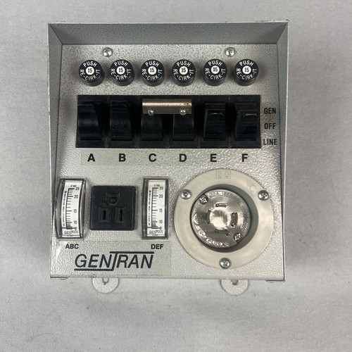 Reliance Gentran Generator Transfer Switch 125/250 VAC 15A Circuits