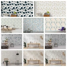 3D Leaves Floral Pattern Self-adhesive Wallpaper Removable Wallpaper Wall Mural