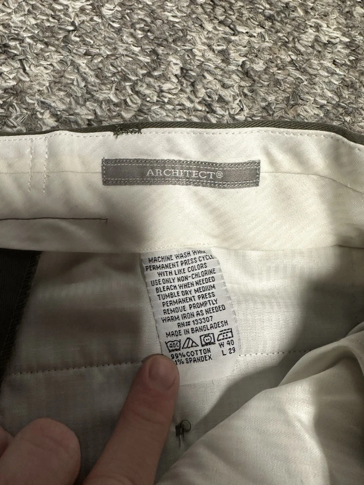 Architect Mens Pants lot of 2 taupe and green 40x 29 - Image 3 of 4
