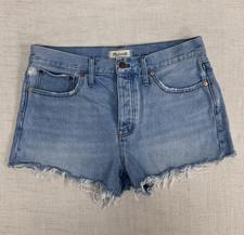 Madewell Relaxed Denim Shorts Women's Size 29 Light Wash Cut-Off Button Fly