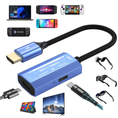#ad 4K HDMI to USB C Adapter 100W Charging for Glasses Switch Steam Deck PS5 $35.15
